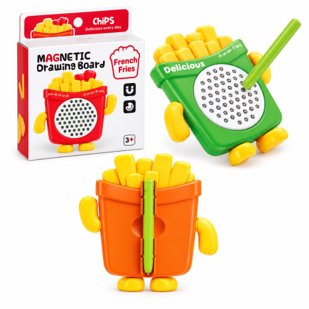 Jucarii - Tablă magnetică de desen cu creion, model cartofi prăjiți