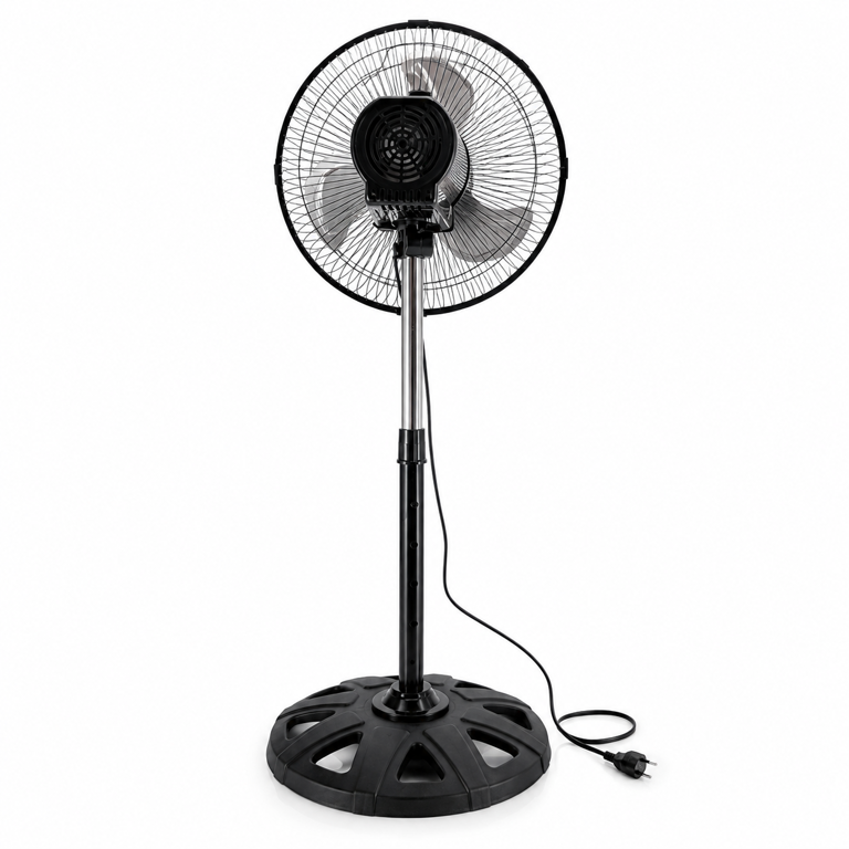 Ventilator Electric cu Picior Reglabil, 3 Trepte de Viteză, Oscilație Orizontală, Funcționare Silențioasă [1]