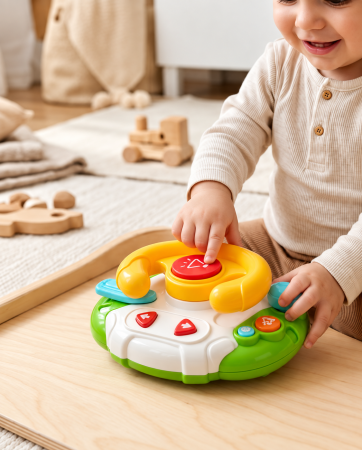 Volan interactiv muzical pentru bebeluși Chimstar Baby Toy Steering Wheel [2]