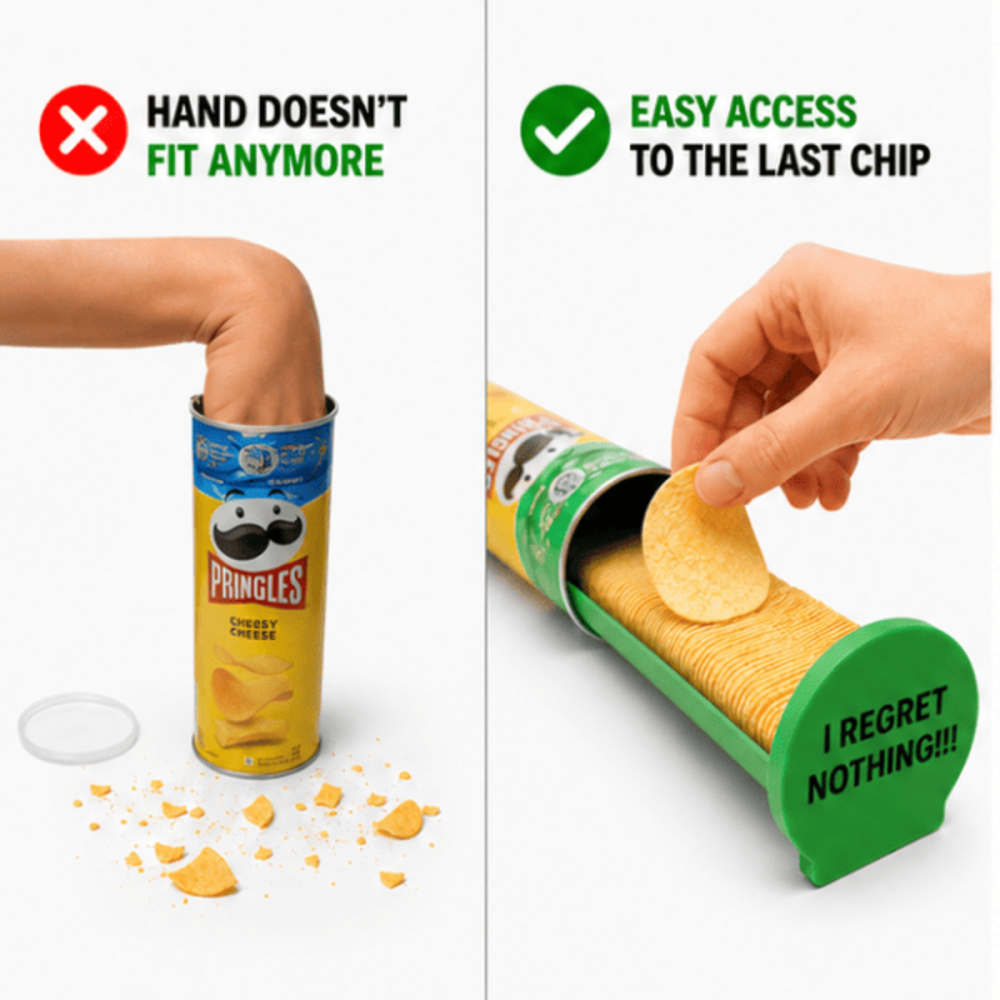 Tava glisanta cu capac pentru chipsuri compatibil cu tuburile Pringles, verde [2]