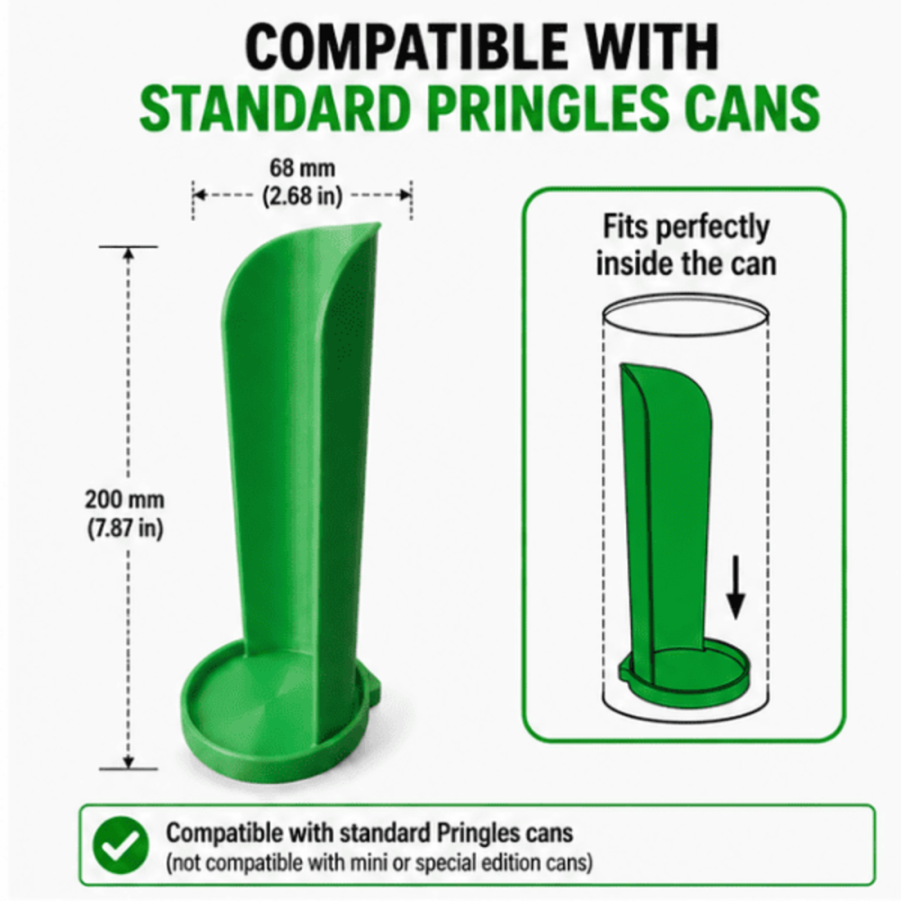 Tava glisanta cu capac pentru chipsuri compatibil cu tuburile Pringles, verde [4]