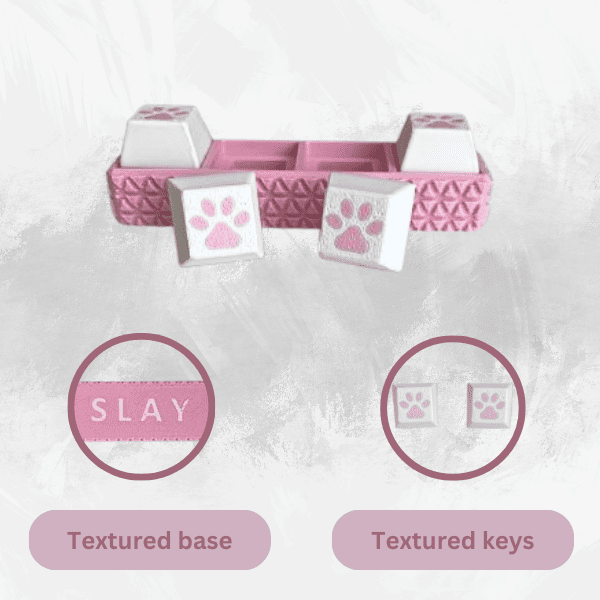 Fidget clicker personalizabil si interactiv cu 4 taste, roz, cu labute de pisica [3]