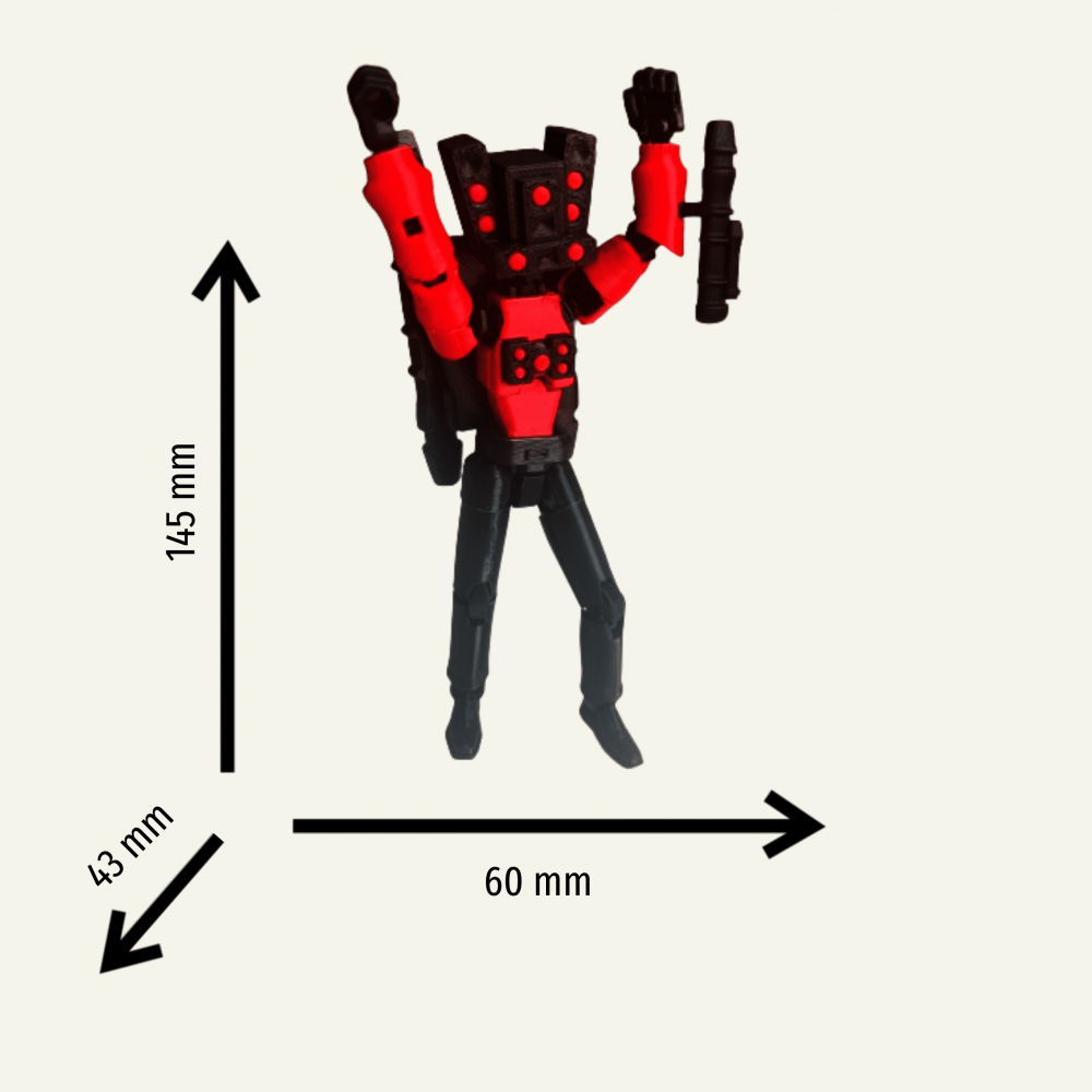 Figurina articulata, Titan Speakerman, Skibidi Toilet, Roblox, cu accesorii [6]