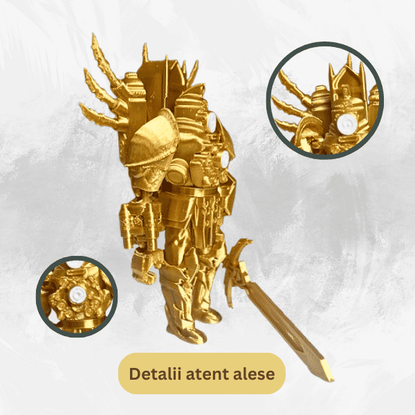 Figurina fidget, Upgraded Titan Clock Man, Skibidi Toilet, cu accesorii [3]