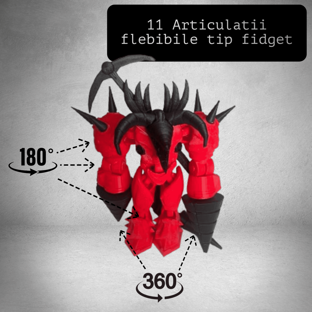 Figurina fidget, Upgraded Titan Drillman, Skibidi Toilet, cu accesorii atasate [4]