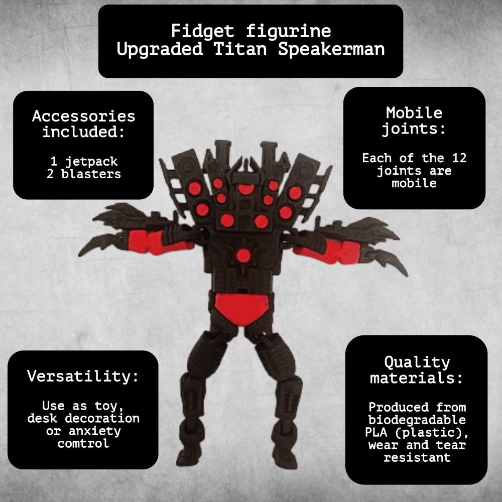 Figurina fidget, Upgraded Titan Speakerman, Skibidi Toilet, cu accesorii [2]