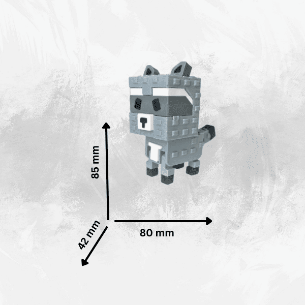 Figurina  Raccoon, fidget clicker, pet din Grow a Garden, Roblox [5]