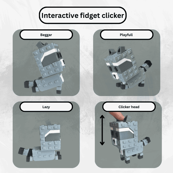 Figurina  Raccoon, fidget clicker, pet din Grow a Garden, Roblox [2]