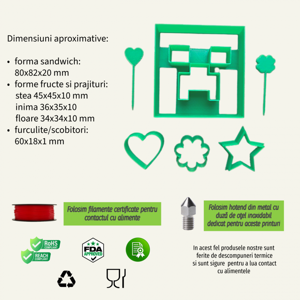 Forma pentru sandwichuri Minecraft Creeper [8]