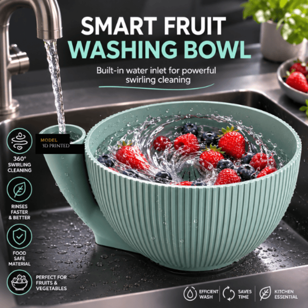 Bol automat cu vortex de apa 360° pentru spalare, scurgere si curatare rapida fructe si legume [2]