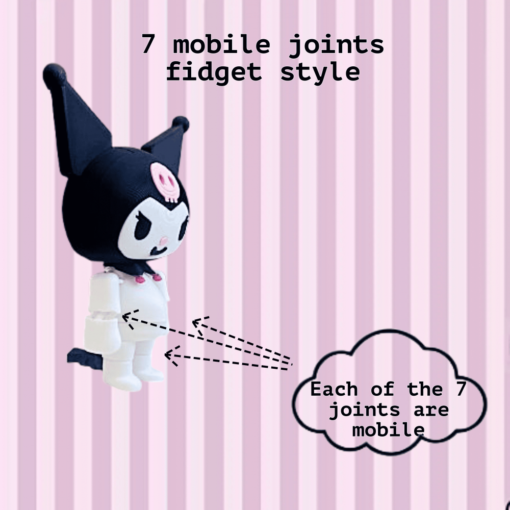 Kuromi Sanrio, figurina articulata tip fidget seria Hello Kitty [3]