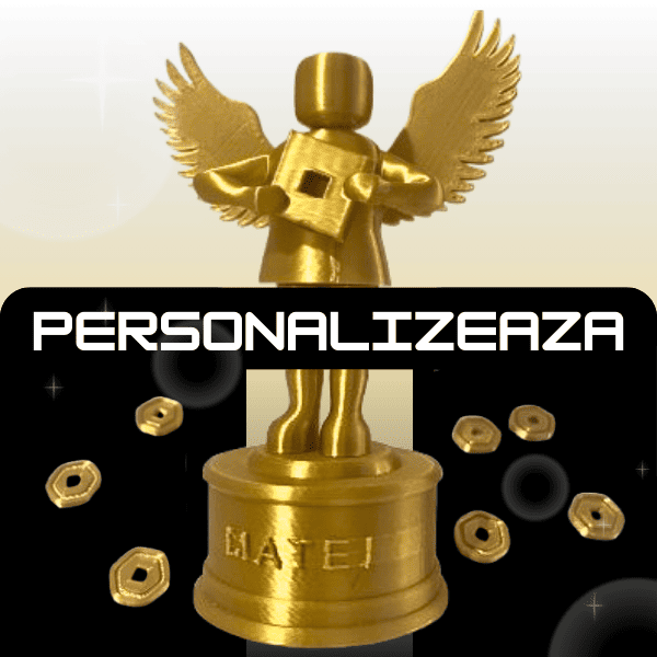 Trofeu personalizabil Roblox cu 10 Monede Robux [2]