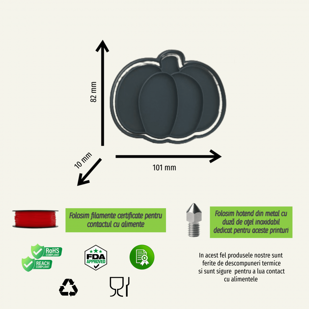 Set  pumpkin, 11 piese, forme de prajituri specifice Halloween [5]