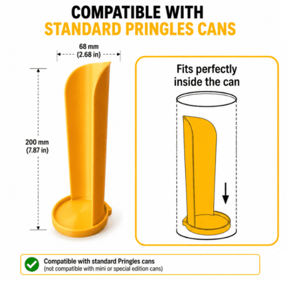 Tava glisanta cu capac pentru chipsuri compatibil cu tuburile Pringles, galben [4]