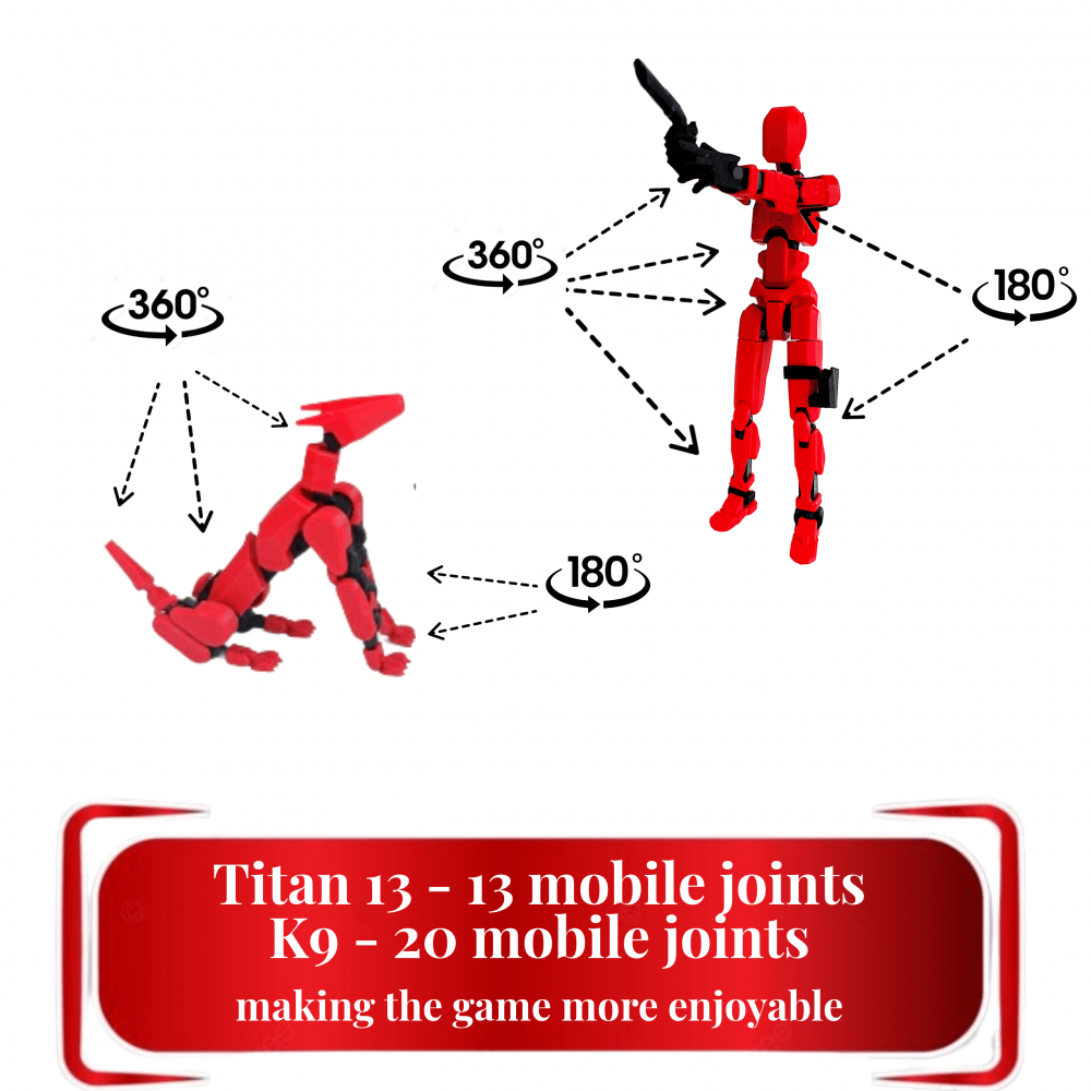 Set 2 figurine articulate robot Titan 13 si K9 caine/pisica cu accesorii [3]