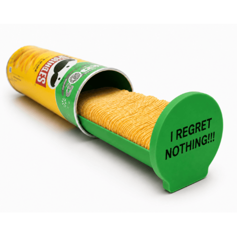 Home & Deco - Tava glisanta cu capac pentru chipsuri compatibil cu tuburile Pringles, verde