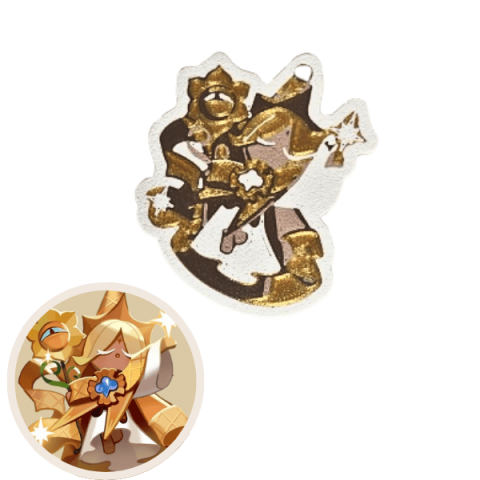Breloc Pure Vanilla Cookie inspirat din Cookie Run: Kingdom