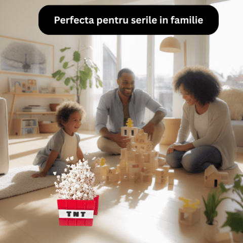 Cutie/bol decorativ TNT Minecraft personalizabil, pentru popcorn sau chipsuri, cu capac [3]