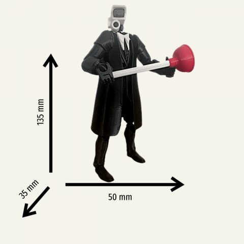 Figurina articulata, Plunger Cameraman, Skibidi Toilet, Roblox, cu accesorii [6]
