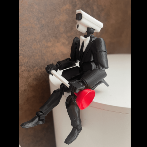 Figurina articulata, Plunger Cameraman, Skibidi Toilet, Roblox, cu accesorii [3]