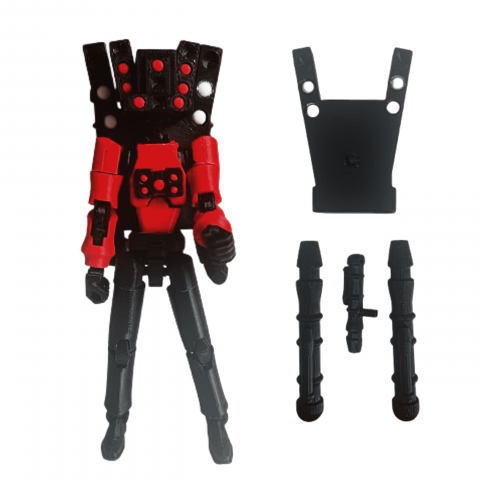Figurina articulata, Titan Speakerman, Skibidi Toilet, Roblox, cu accesorii