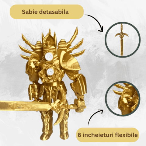 Figurina fidget, Upgraded Titan Clock Man, Skibidi Toilet, cu accesorii [1]