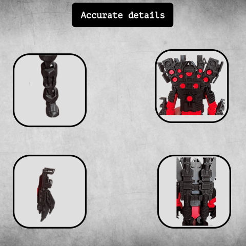 Figurina fidget, Upgraded Titan Speakerman, Skibidi Toilet, cu accesorii [3]