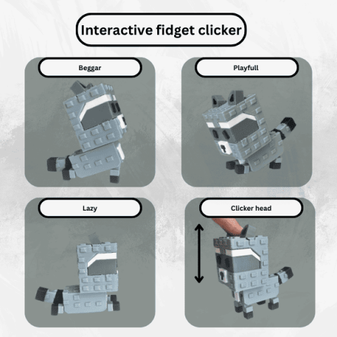 Figurina  Raccoon, fidget clicker, pet din Grow a Garden, Roblox [1]