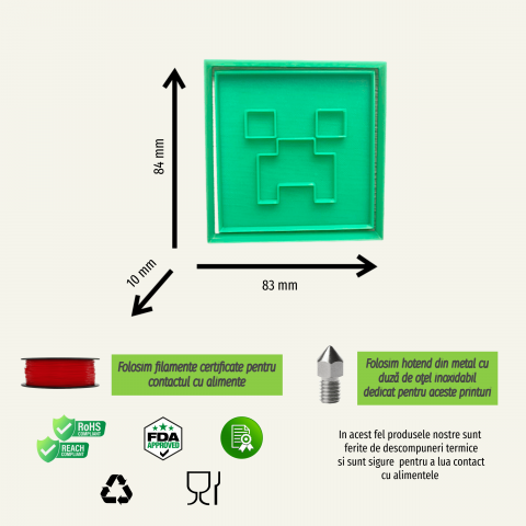 Forma de prajituri din jocuri - Minecraft Creeper [5]