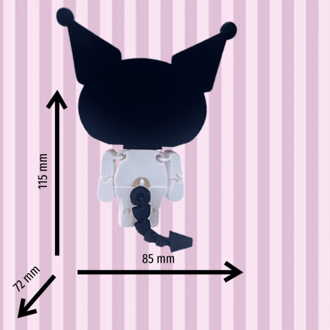 Kuromi Sanrio, figurina articulata tip fidget seria Hello Kitty [6]