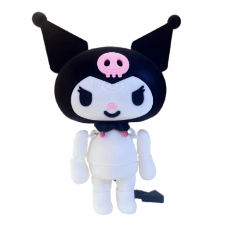 Kuromi Sanrio, figurina articulata tip fidget seria Hello Kitty