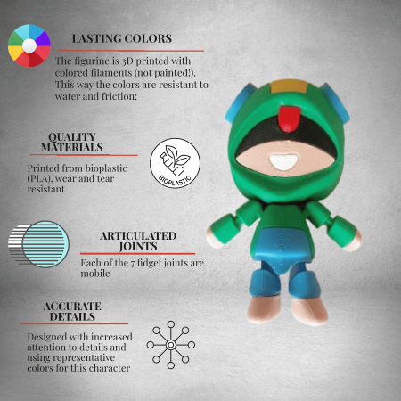 Leon, figurina articulata tip fidget inspirata din Brawl Stars [1]
