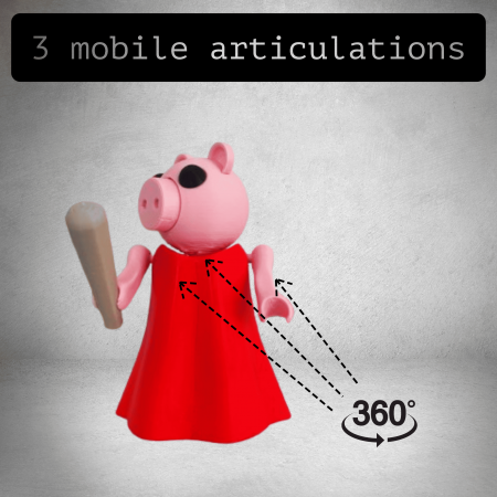 Piggy, figurina inspirata din jocul Piggy Roblox, cu articulatii [2]