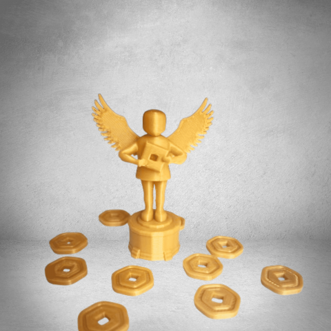 Set 11 piese, Figurina Roblox Award si 10 Monede Robux [3]