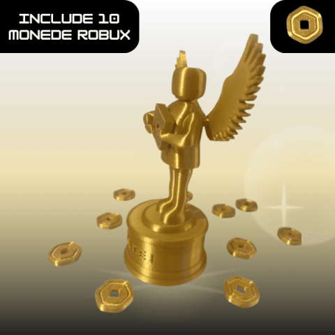 Trofeu personalizabil Roblox cu 10 Monede Robux [3]