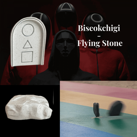 Set 2 jocuri coreene Squid Game: Gonggi (in cutie Thanos) si Biseokchigi - Flying Stone [3]