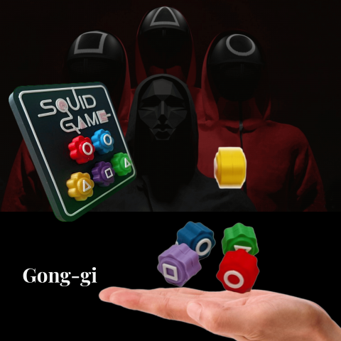 Set 3 jocuri coreene Squid Game: Gonggi, Biseokchigi - Flying Stone si Nightmare Dalgona [2]