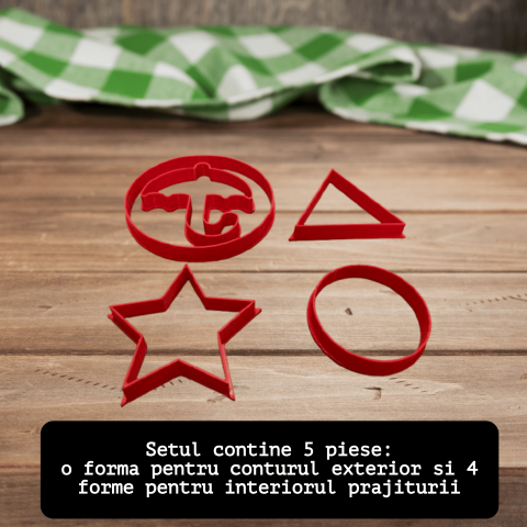 Set 5 forme Dalgona Squid Game, pentru biscuiti, fursecuri, prajituri, fondant, lut [3]