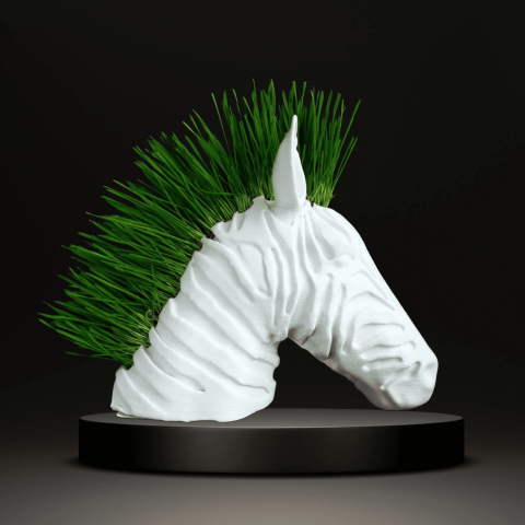 Suport decorativ modern zebra, pentru flori curgatoare, iarba sau grau [2]