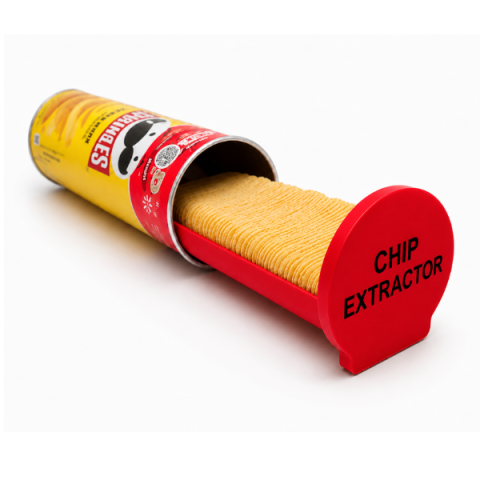Home & Deco - Tava glisanta cu capac pentru chipsuri compatibil cu tuburile Pringles, rosu