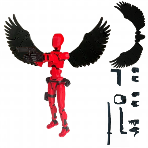 Trenduri - Titan 13, robot tip figurina articulata, cu accesorii si aripi