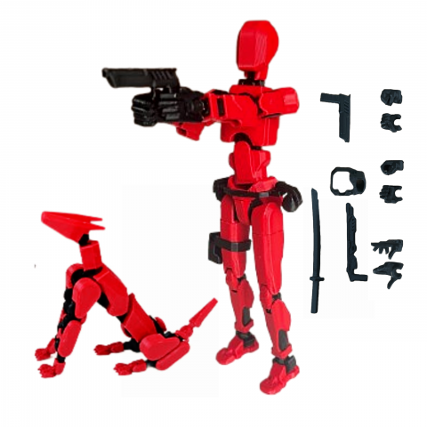 Trenduri - Set 2 figurine articulate robot Titan 13 si K9 caine/pisica cu accesorii