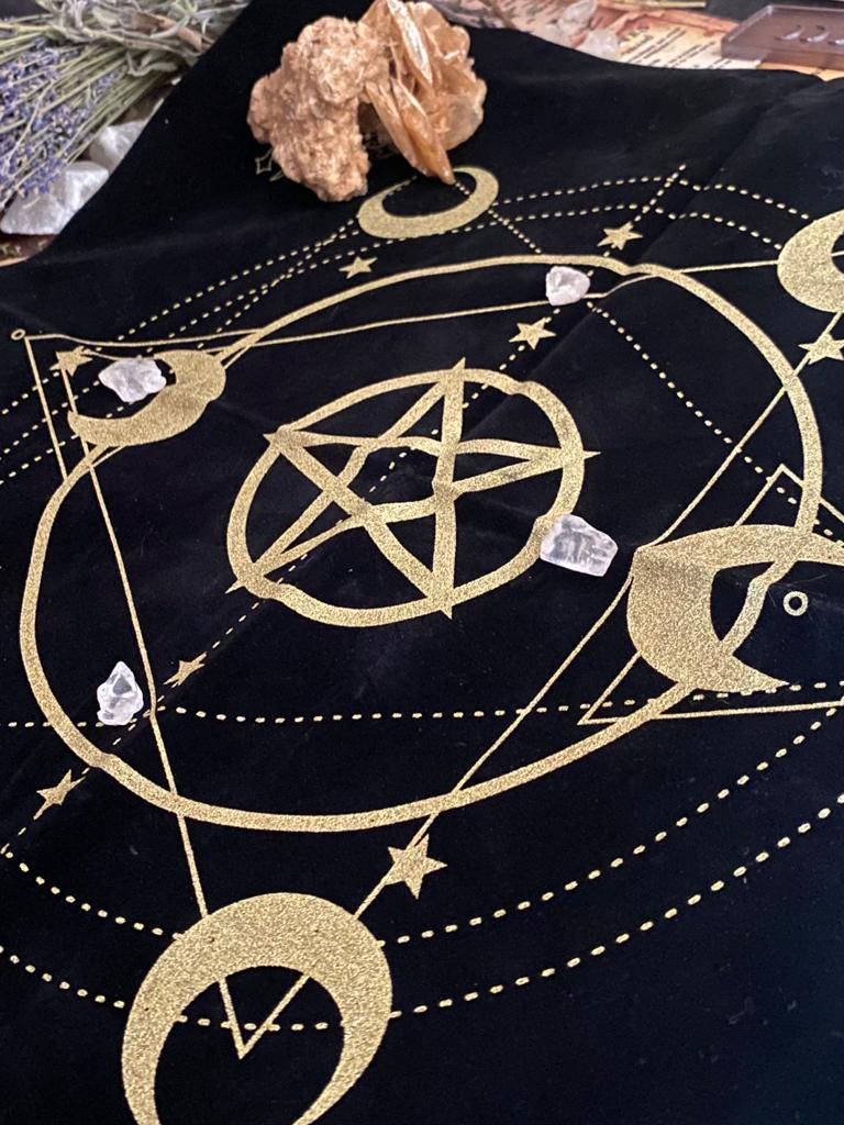 pânză catifea pentagramă altar tarot etalare [5]