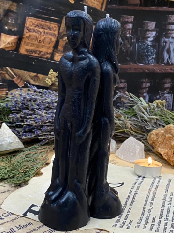 lumânare neagră figurine cuplu despărțire dezlegare-lumanare neagra ritual barbat femeie-lumanari magie-lumanare neagra vraja-ezoteric-occult shop [2]