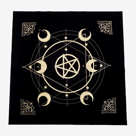 pânză catifea pentagramă altar tarot etalare [3]