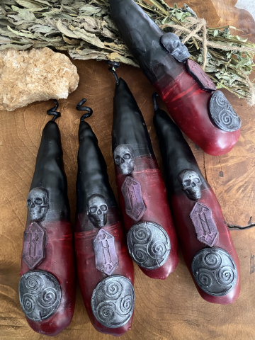 Lumanare ritualica neagra „Focul Dezlegarii” cu runa Hagalaz si amuleta de protectie – lucrare ezoterica de separare și dezlegare karmica [3]