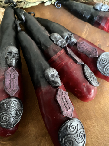 Lumanare ritualica neagra „Focul Dezlegarii” cu runa Hagalaz si amuleta de protectie – lucrare ezoterica de separare și dezlegare karmica [1]