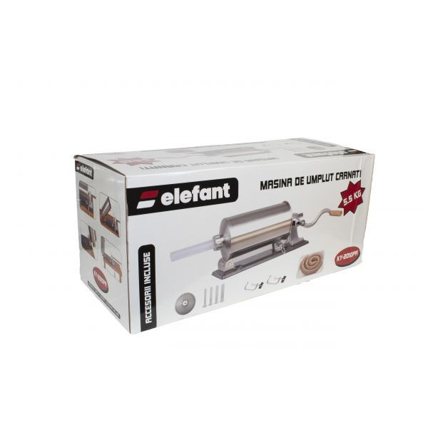 Aparat facut Carnati Elefant KY-2010PA, 5,5 kg, metal/inox, Orizontal/Rabatabil 4 palnii, prindere de masa [6]