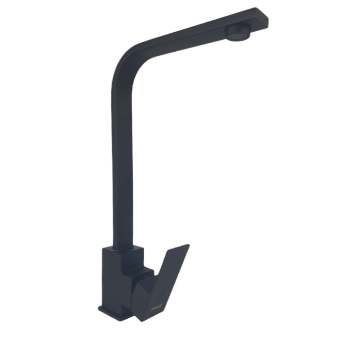 Baterie bucatarie MIXXUS KUB-011 BLACK din otel inoxidabil, Monocomanda, Racorduri incluse [2]