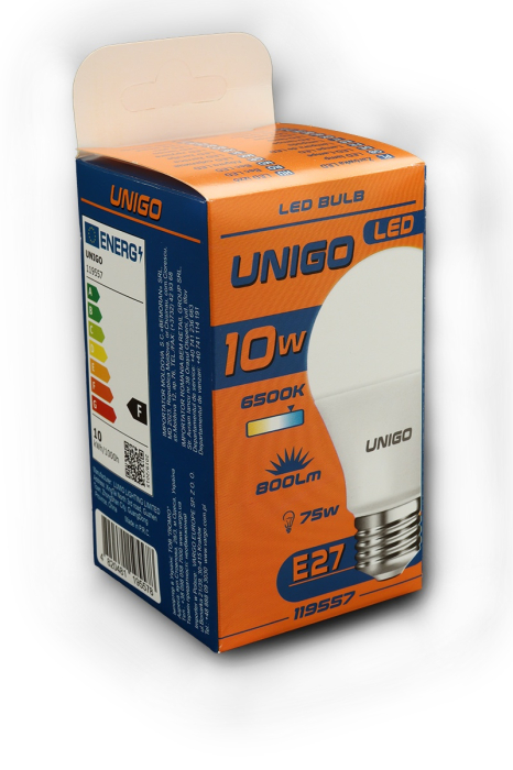 Bec LED UNIGO V-119557, E27, A60, 10W, 6500K [2]